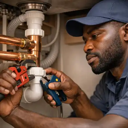 Plumber at work